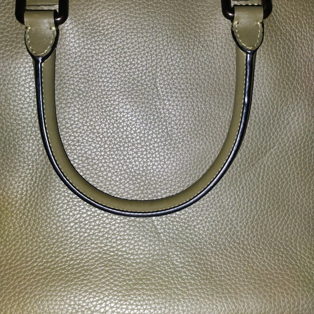 Coach Olive Green Pebbled Leather Satchel